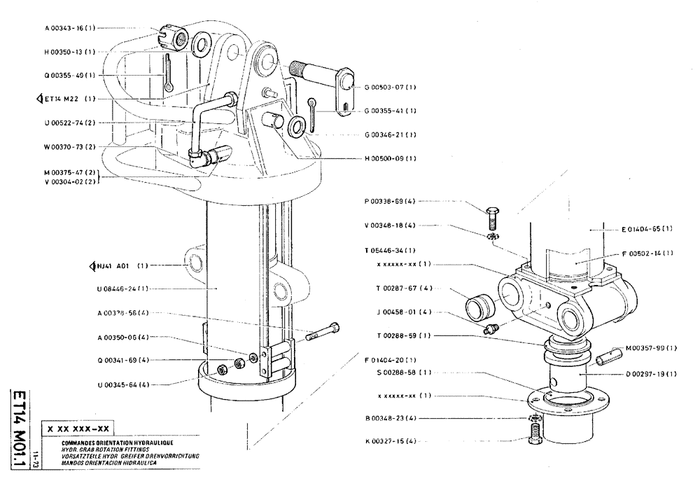 Схема запчастей Case TY45 - (ET14 M01.1) - HYDR. GRAB ROTATION FITTINGS (18) - ATTACHMENT ACCESSORIES