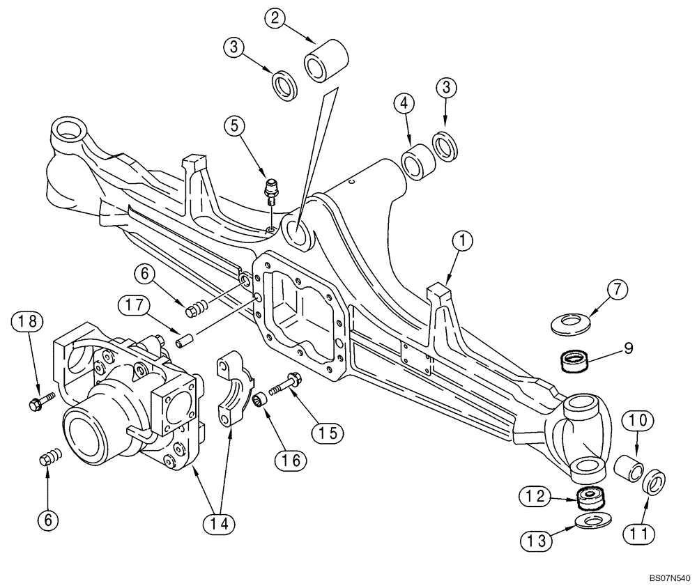 Схема запчастей Case 590SM - (06-02) - AXLE, FRONT DRIVE - HOUSING (06) - POWER TRAIN