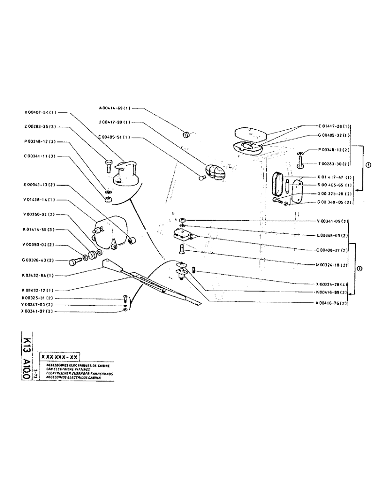 Схема запчастей Case TC45 - (081) - CAB ELECTRICAL FITTINGS 