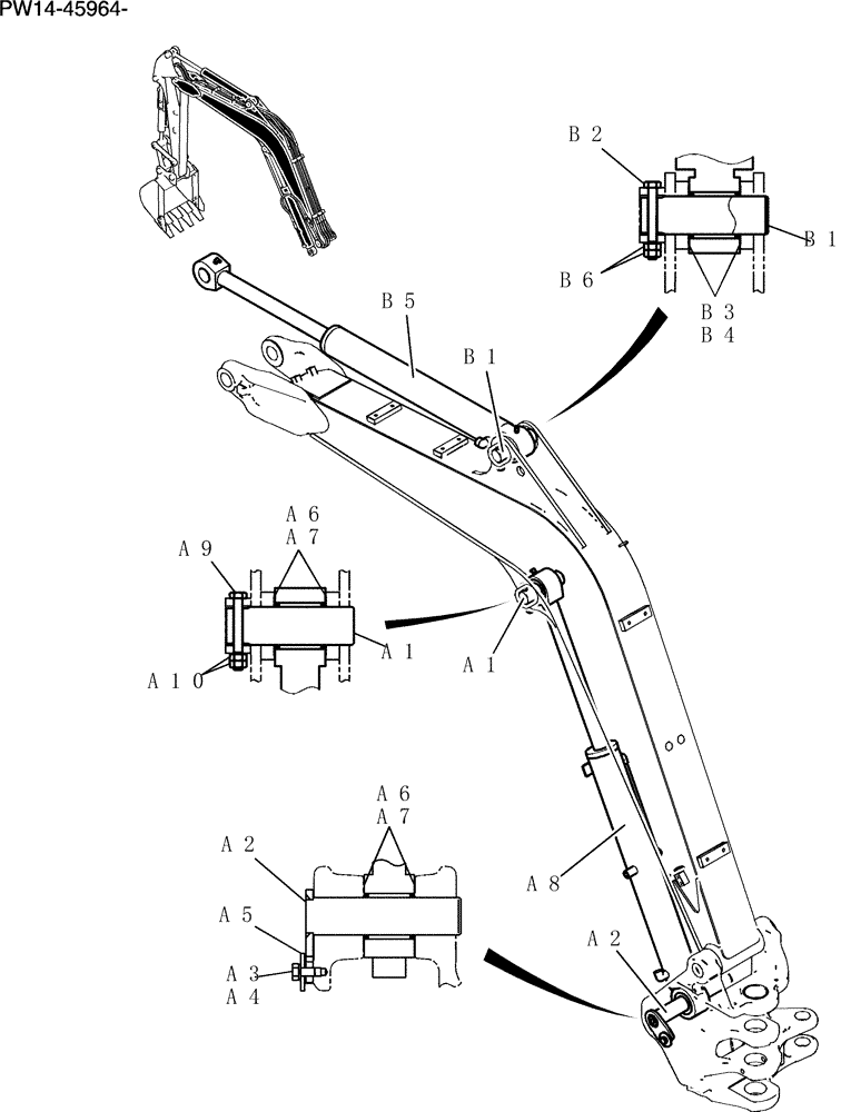 Схема запчастей Case CX31B - (550-01[1Z82]) - CYLINDER INSTAL CANOPY (58) - ATTACHMENTS/HEADERS