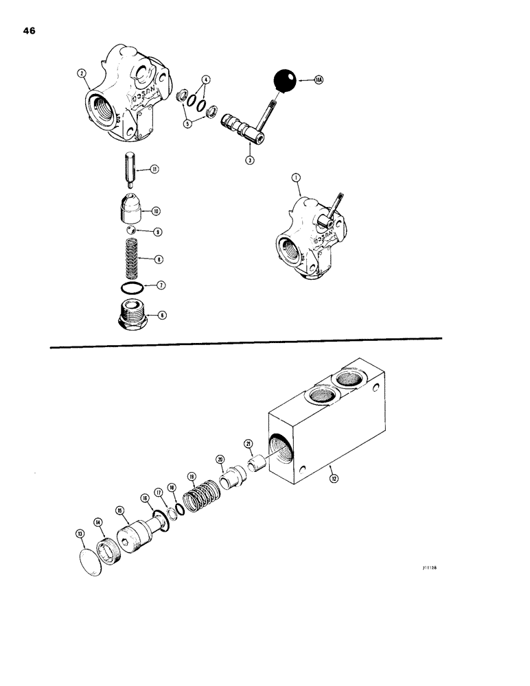 Схема запчастей Case 26B - (046) - D49932 AND L51101 BOOM LOCKOUT VALVES 