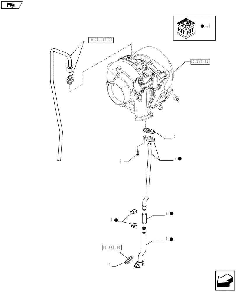 Схема запчастей Case F2CFE614A A013 - (10.304.03[03]) - OIL PUMP PIPING (504381166) (01) - ENGINE