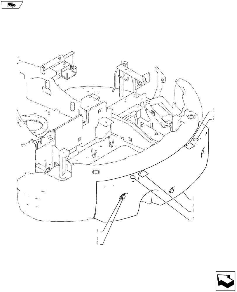 Схема запчастей Case CX55BMSR - (01-004[00]) - COUNTERWEIGHT INSTALL (GAIN) (39) - FRAMES AND BALLASTING