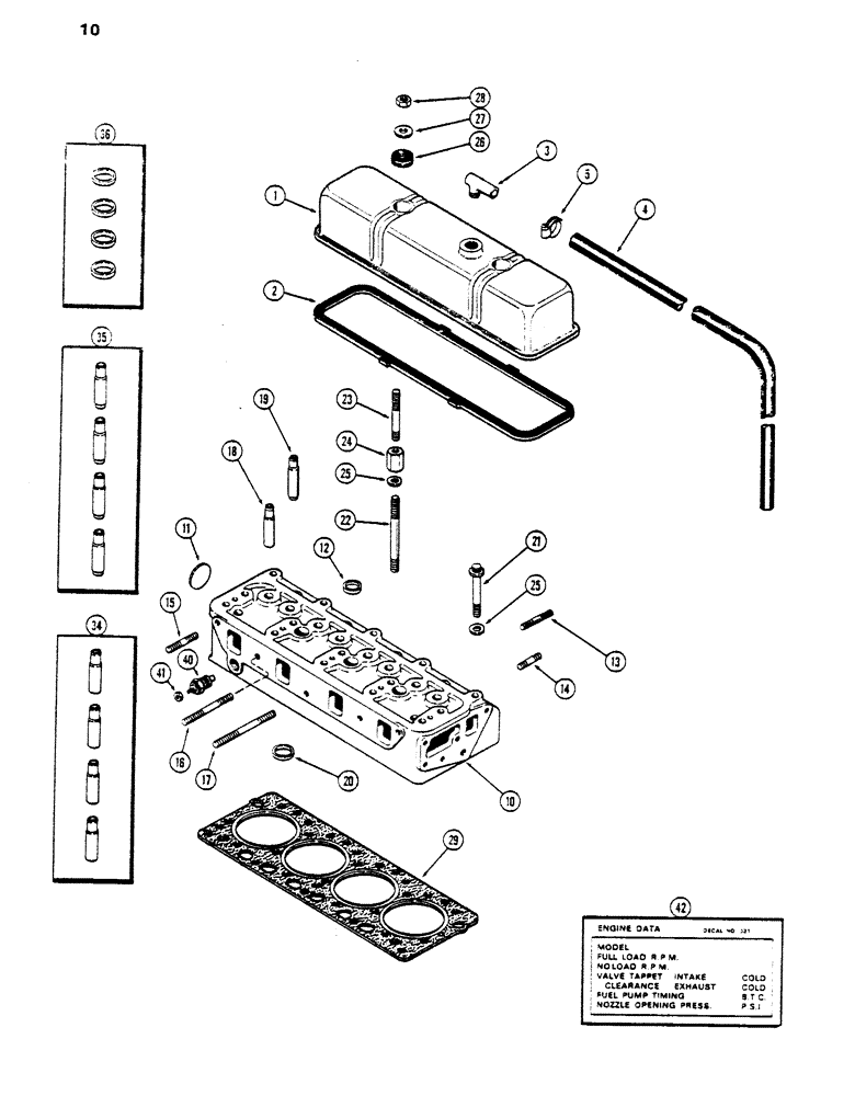 Схема запчастей Case DH5 - (10) - CYLINDER HEAD AND COVER (10) - ENGINE