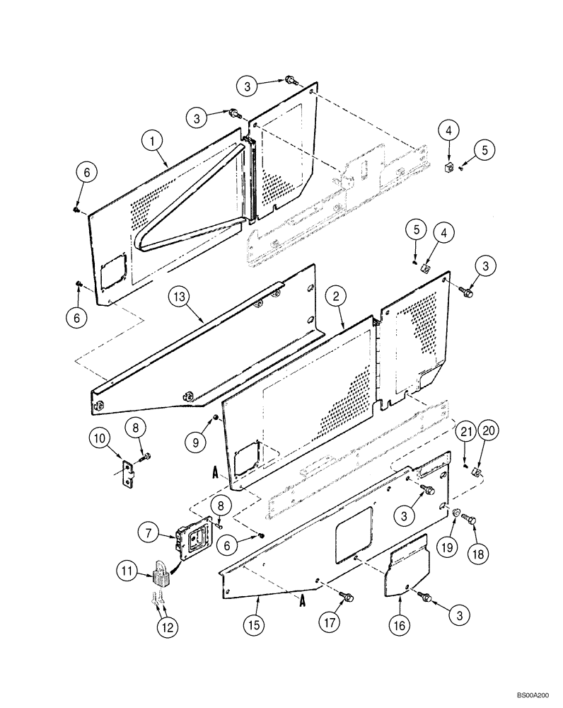 Схема запчастей Case 1150H_IND - (09-14) - SHIELDS, SIDE (09) - CHASSIS/ATTACHMENTS