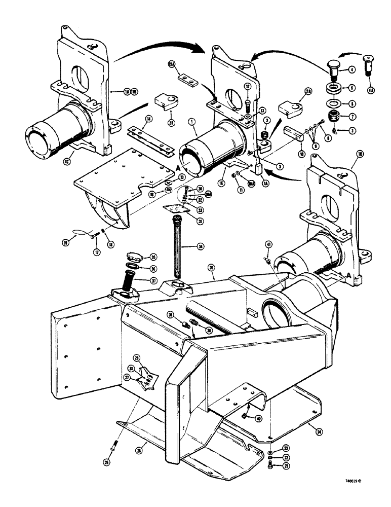 Схема запчастей Case 825 - (238) - REAR FRAME (05) - UPPERSTRUCTURE CHASSIS