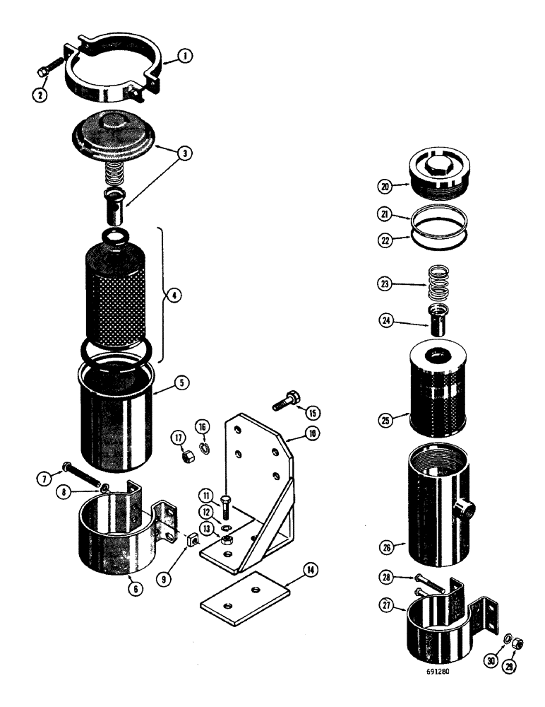 Схема запчастей Case W7 - (202) - D22660 TORQUE CONVERTER OIL FILTER, D31210 TORQUE CONVERTER OIL FILTER (06) - POWER TRAIN