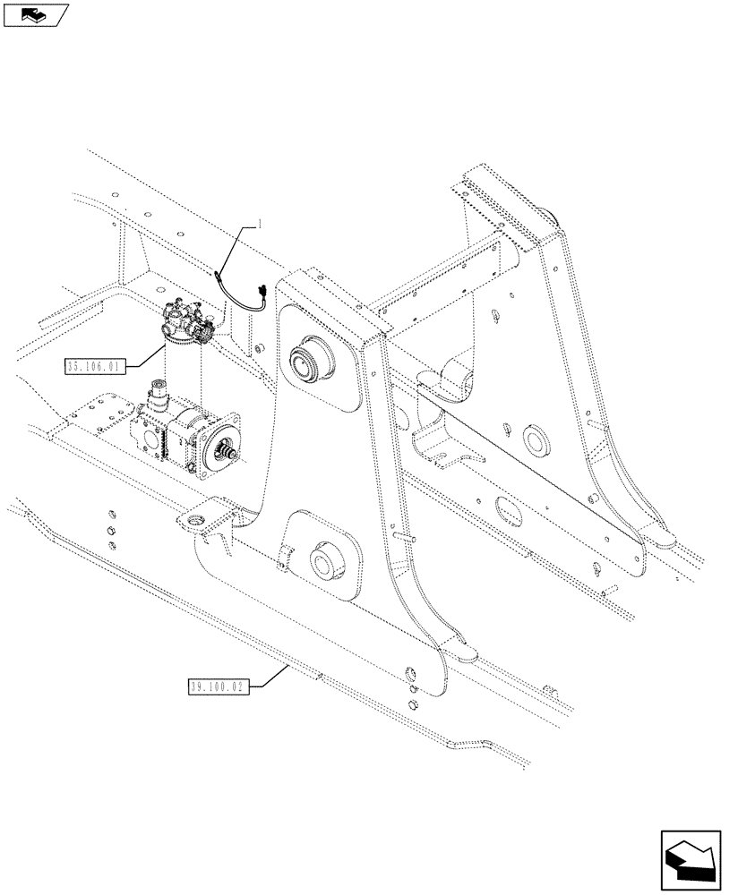 Схема запчастей Case 580SN WT - (55.610.01) - HYDRAULIC PUMP- WIRE HARNESS (55) - ELECTRICAL SYSTEMS