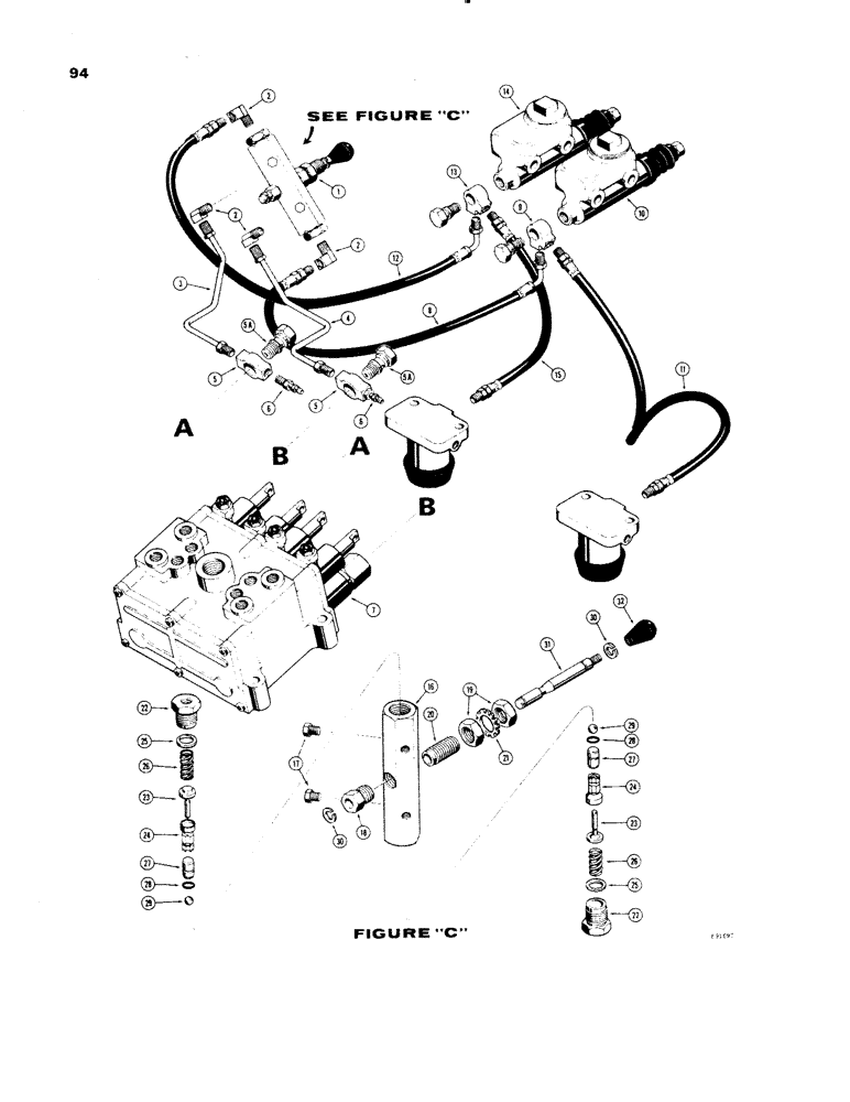 Схема запчастей Case 1150 - (094) - DECLUTCH LOCKOUT (04) - UNDERCARRIAGE