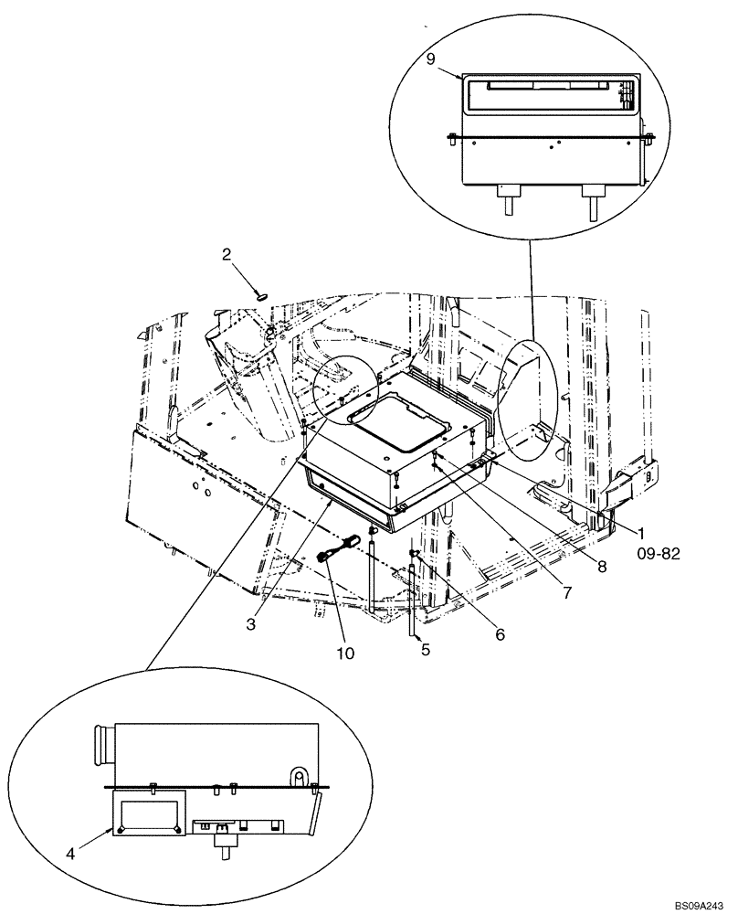 Схема запчастей Case 521E - (09-81) - AIR CONDITIONING - MOUNTING (09) - CHASSIS