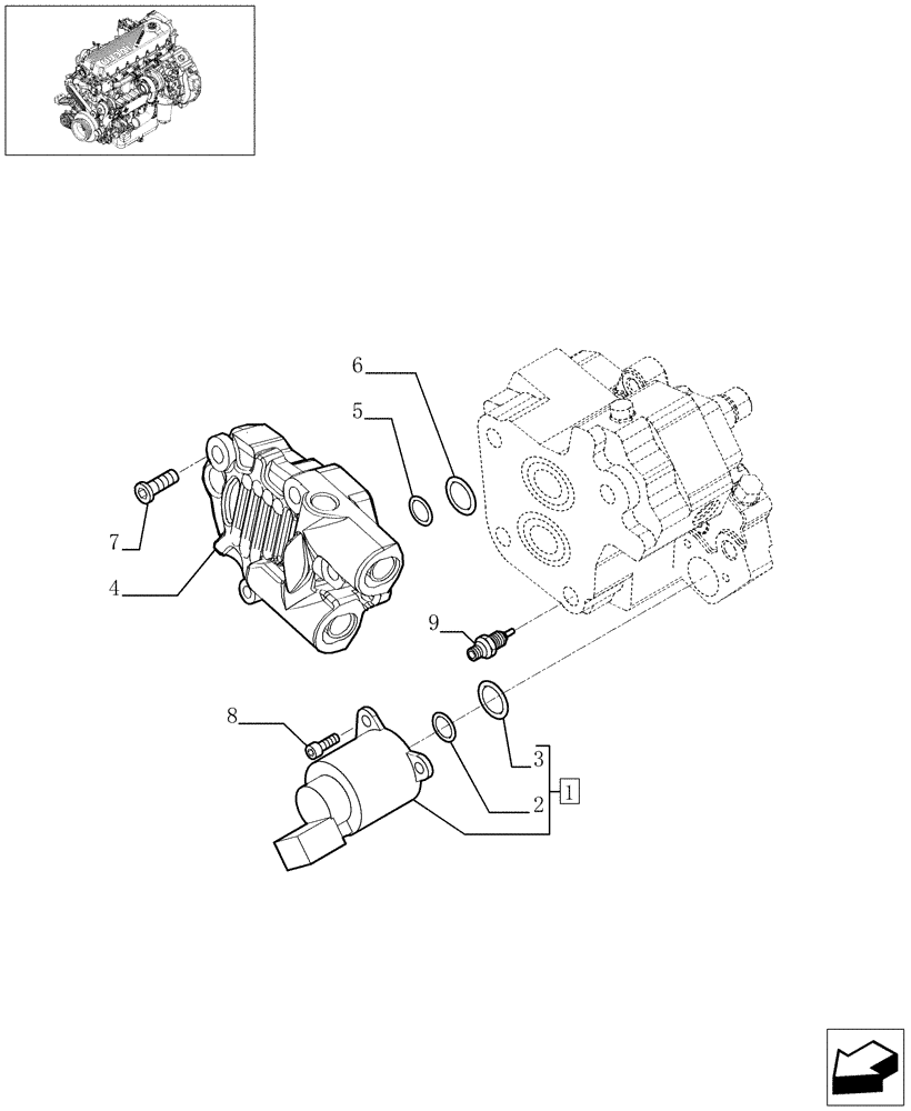 Схема запчастей Case F2CE9684E E002 - (0.14.0/A[01]) - INJECTION PUMP - COMPONENTS (4898921) 