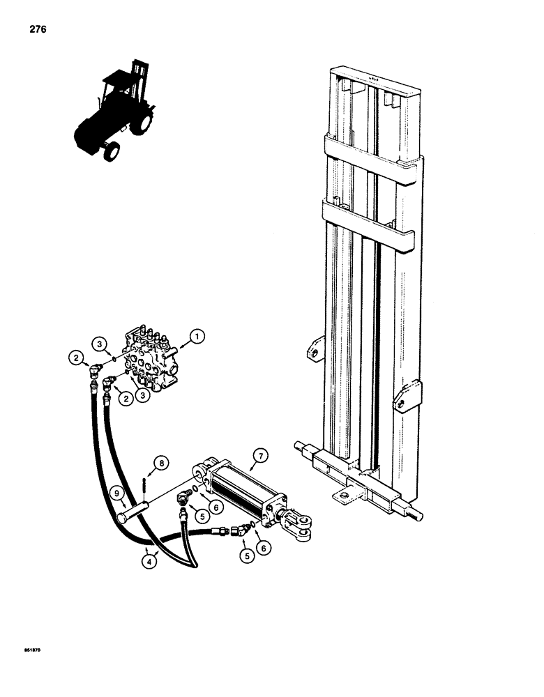 Схема запчастей Case 586D - (276) - MAST SIDESHIFT HYDRAULIC CIRCUIT (35) - HYDRAULIC SYSTEMS