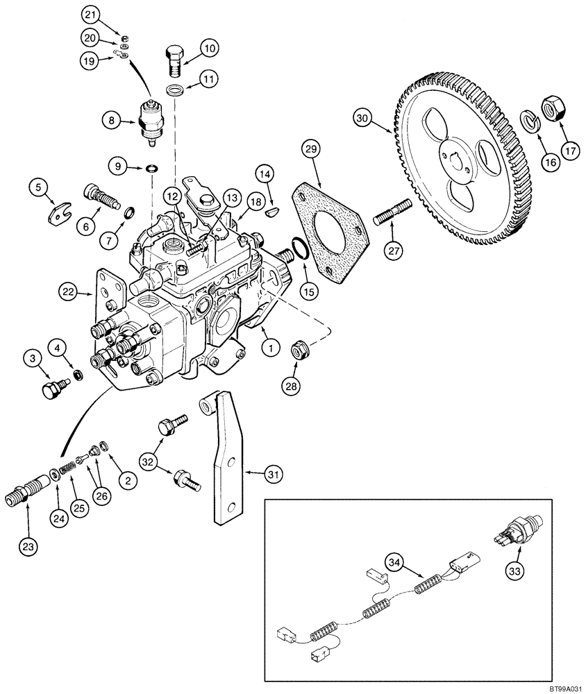 Схема запчастей Case 85XT - (03-05) - FUEL INJECTION - PUMP AND DRIVE (Nov 3 2009 8:28AM) (03) - FUEL SYSTEM