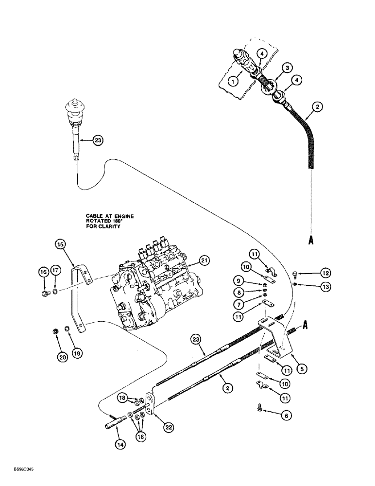 Схема запчастей Case 860 - (3-05C) - THROTTLE AND LINKAGE USED ON MODELS WITH 4T-390 EMISSION CERTIFIED ENGINE AND BACKHOE (03) - FUEL SYSTEM