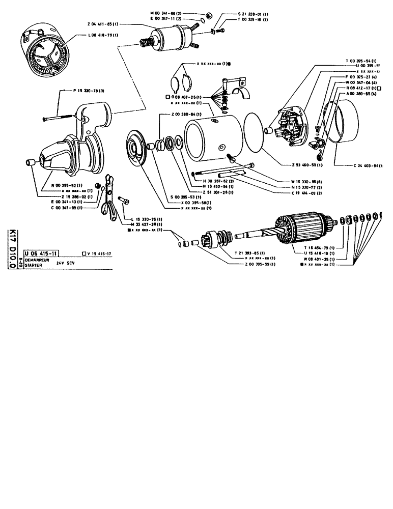 Схема запчастей Case 90BCL - (368) - STARTER 24V 5CV (06) - ELECTRICAL SYSTEMS