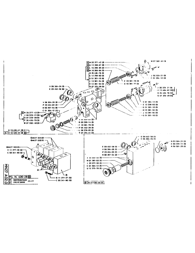 Схема запчастей Case 160CL - (225) - VALVE BANK (07) - HYDRAULIC SYSTEM