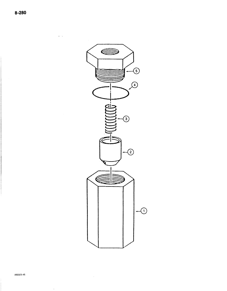 Схема запчастей Case 170B - (8-280) - CHECK VALVE, P.I.N. 74341 THROUGH 74456 (08) - HYDRAULICS