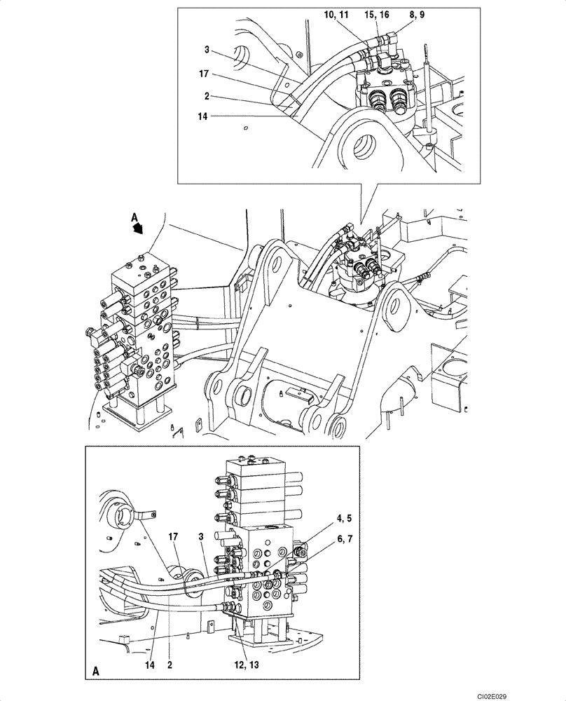Схема запчастей Case CX135SR - (08-017) - HYDRAULICS - SWING (08) - HYDRAULICS