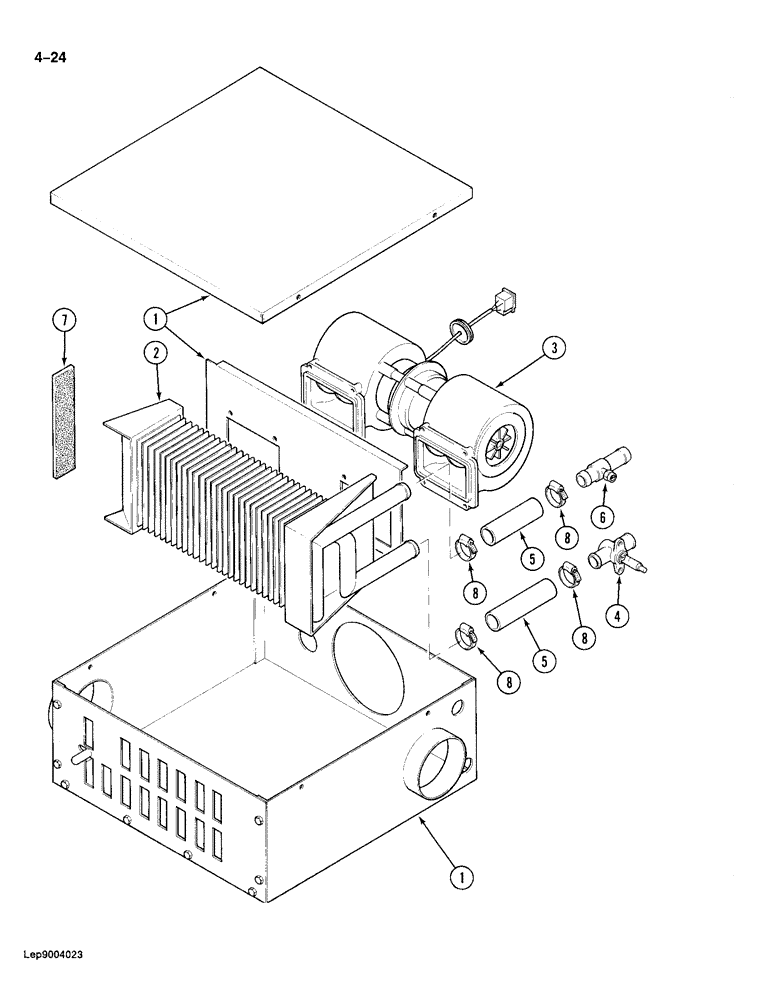 Схема запчастей Case 688 - (4-24) - CAB HEATER, SCHNEEBELI - CHABAUD IF USED (04) - ELECTRICAL SYSTEMS