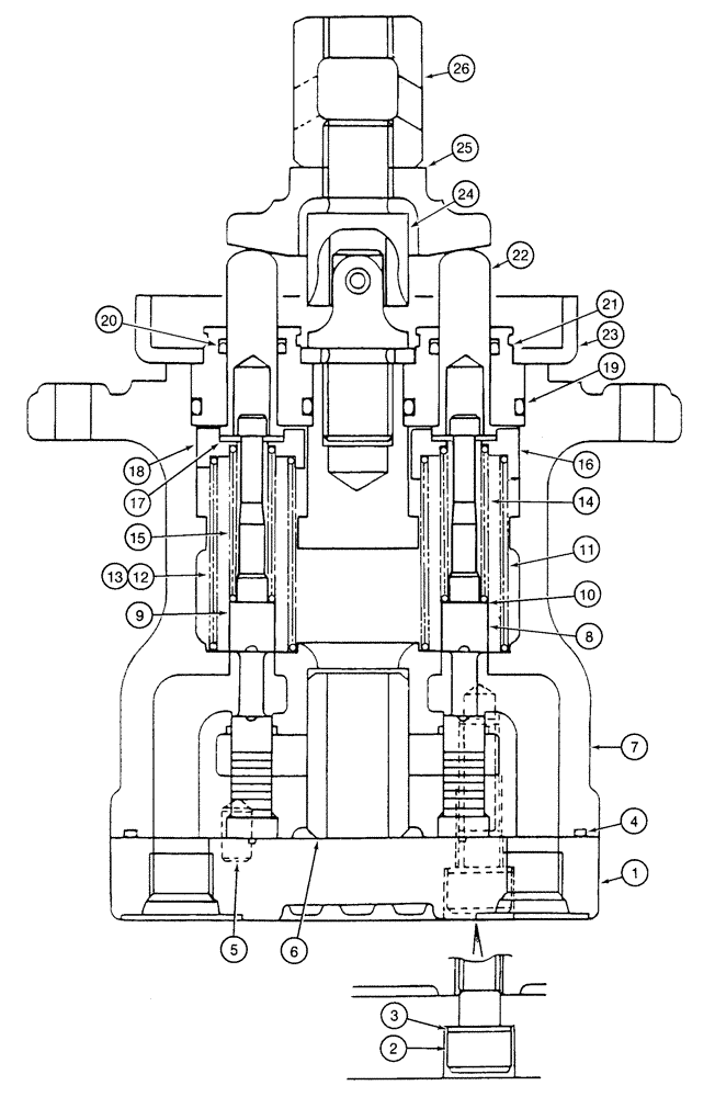 Схема запчастей Case 9020 - (8-058) - MANUALLY OPERATED CONTROL VALVE (08) - HYDRAULICS