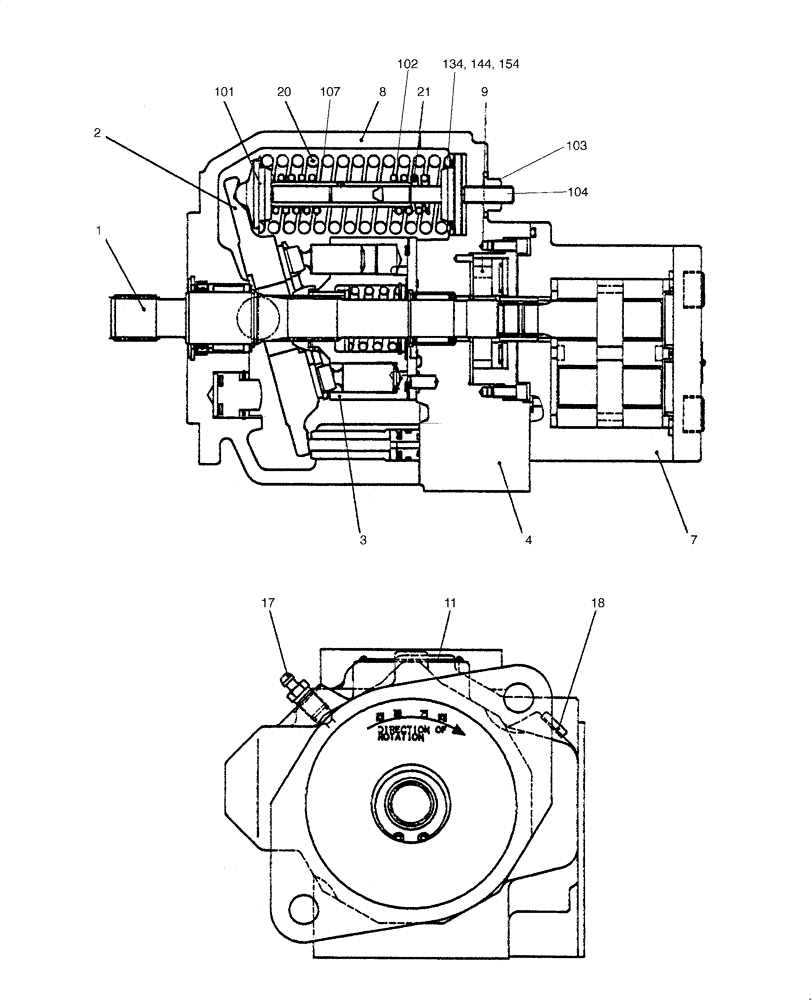 Схема запчастей Case CX22B - (HC400-01[1]) - HYDRAULIC PUMP - COMPONENTS (35) - HYDRAULIC SYSTEMS