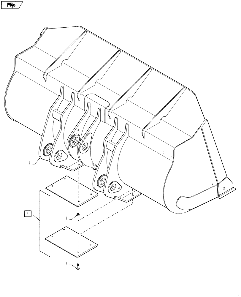 Схема запчастей Case 1121F - (82.100.04[02]) - LOADER BUCKET, 4.01 CM - EUROPE (82) - FRONT LOADER & BUCKET