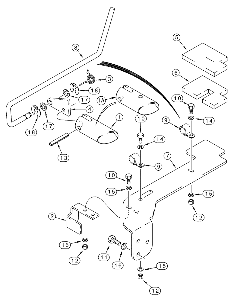 Схема запчастей Case 95XT - (09-02) - LOADER FRAME SUPPORT (09) - CHASSIS/ATTACHMENTS