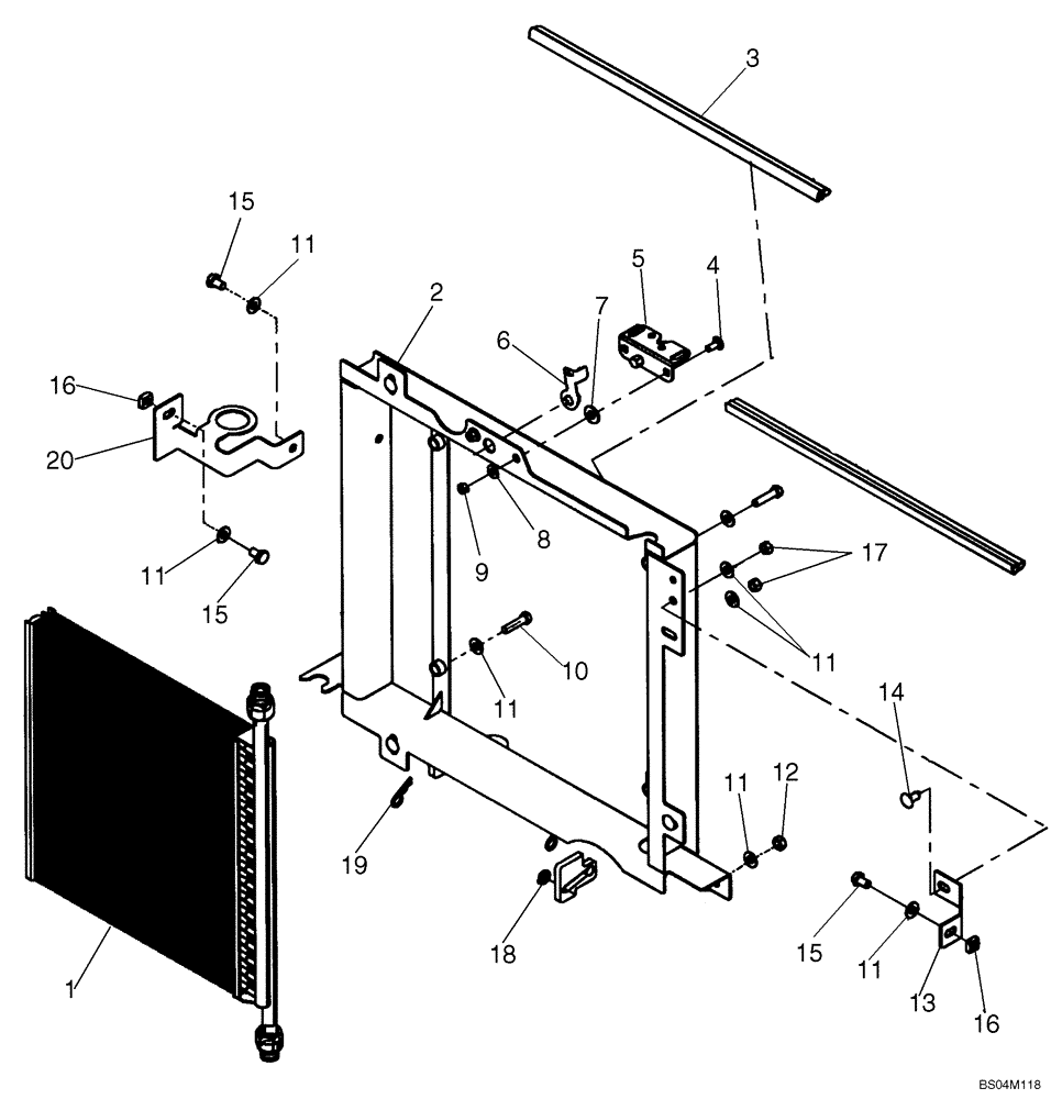 Схема запчастей Case 410 - (06-01) - OIL COOLER - MOUNTING (06) - POWER TRAIN