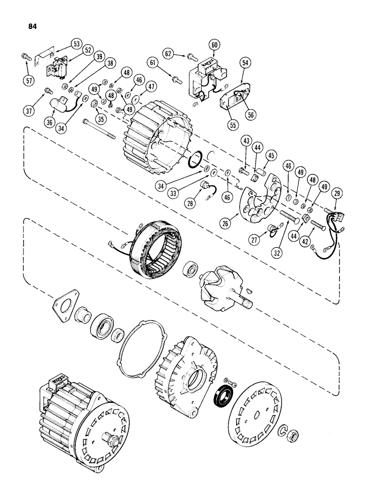 Схема запчастей Case 1155D - (084) - R36588 ALTERNATOR, MOTOROLA NO. 70D44966E01 (04) - ELECTRICAL SYSTEMS