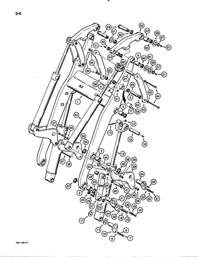 Схема запчастей Case W30 - (9-06) - LOADER LIFT FRAME AND LINKAGE (09) - CHASSIS/ATTACHMENTS