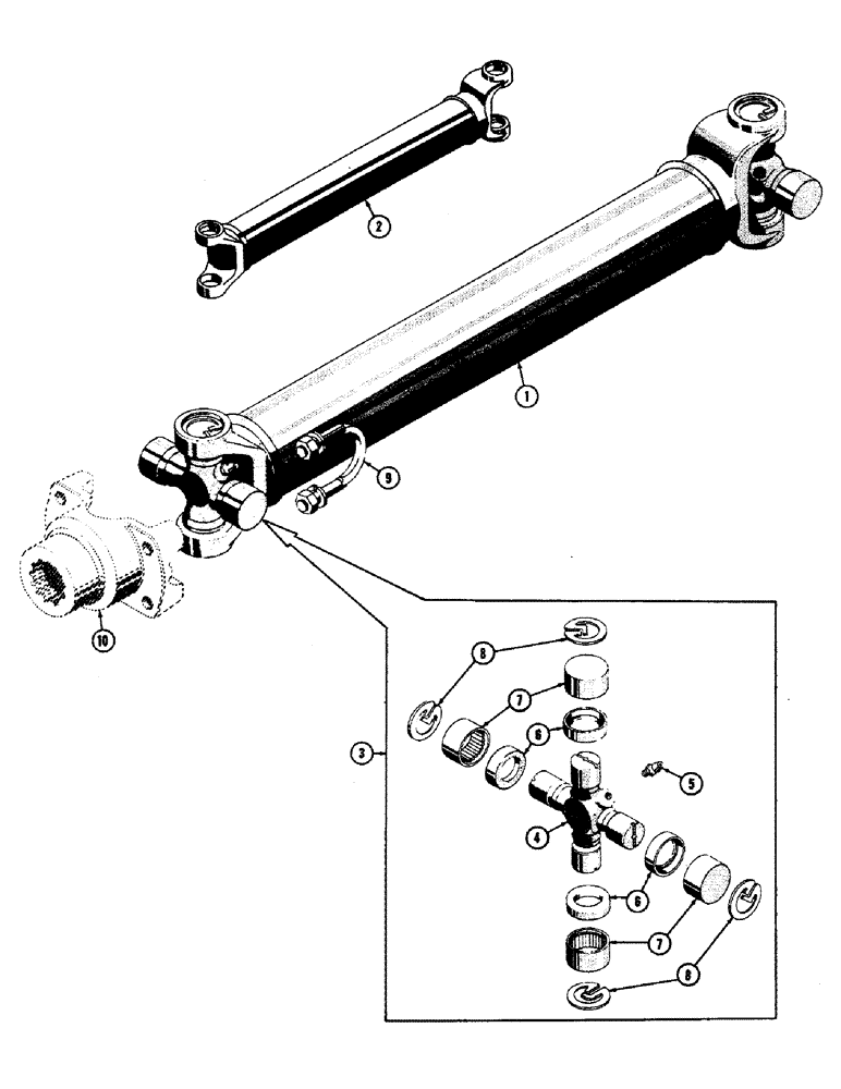 Схема запчастей Case 800 - (108) - UNIVERSAL SHAFT ASSY., (USED FORM SER. #7081201 AND UP TO SER # 7081372) (03) - TRANSMISSION