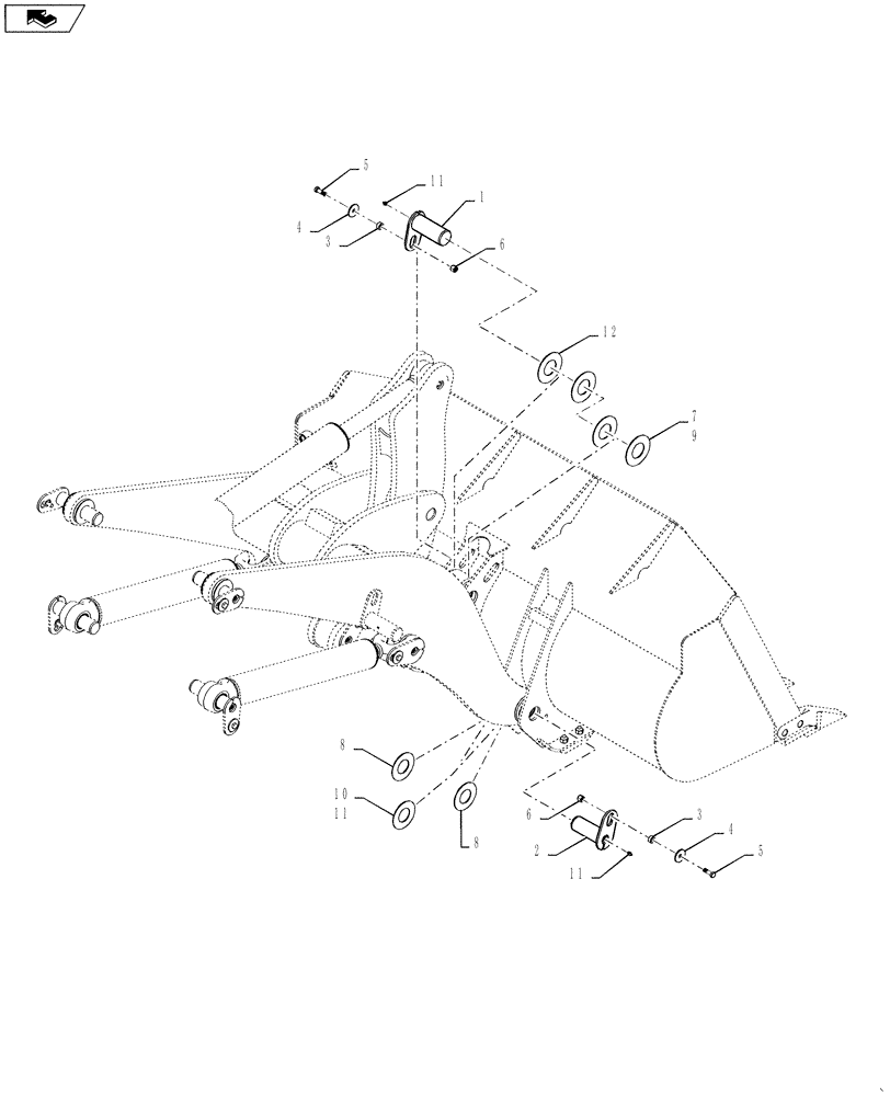 Схема запчастей Case 621F - (82.100.BG) - PIN, Z BAR LIFT ARM AND XR/LR (82) - FRONT LOADER & BUCKET