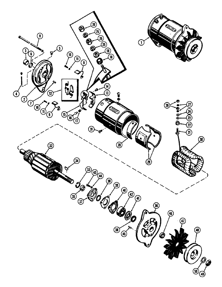 Схема запчастей Case 420B - (030H) - GENERATOR PARTS (06) - ELECTRICAL SYSTEMS