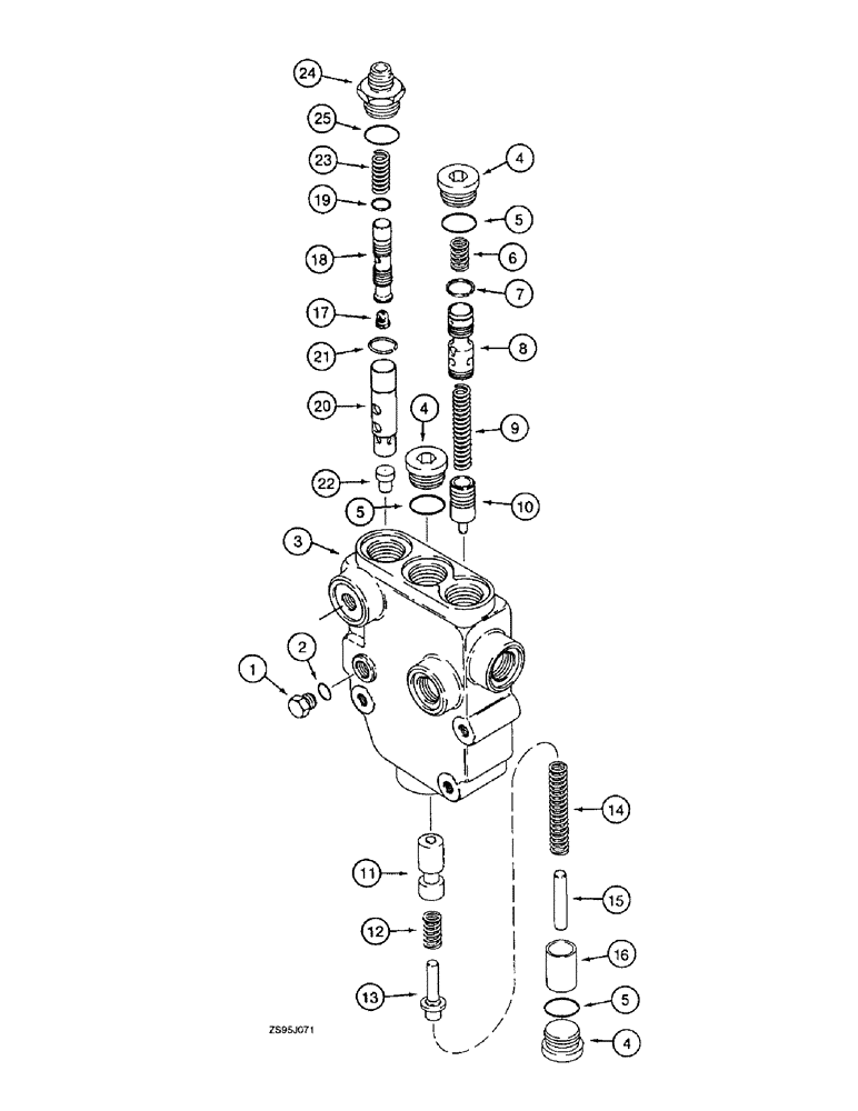 Схема запчастей Case 550E - (6-34) - TRANSMISSION MODULATOR VALVE ASSEMBLY (06) - POWER TRAIN