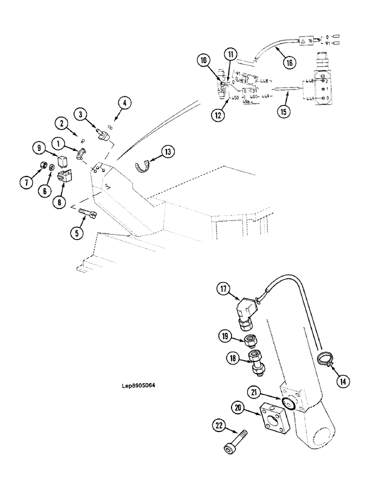 Схема запчастей Case 688C - (4-58) - OVERLOAD INDICATOR (06) - ELECTRICAL SYSTEMS