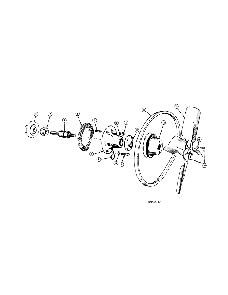 Схема запчастей Case 420B - (026) - WATER PUMP AND FAN - GAS 