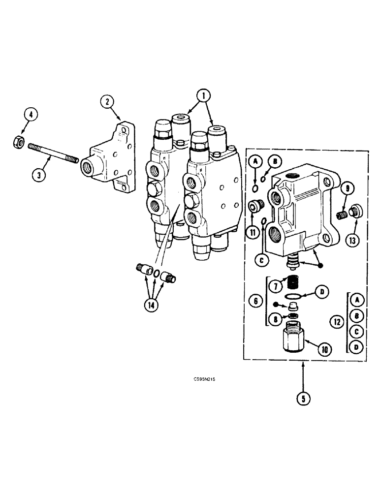 Схема запчастей Case 688BCK - (8E-28) - CONTROL VALVE - 2 STAGE OPTION, 688B CK (120301-) (07) - HYDRAULIC SYSTEM