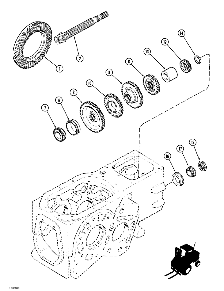 Схема запчастей Case 584E - (6-66) - TRANSAXLE, COUNTERSHAFT (06) - POWER TRAIN