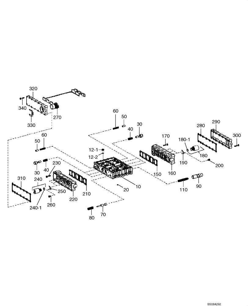 Схема запчастей Case 1221E - (06-14[01]) - TRANSMISSION - VALVE ASSY, CONTROL (B) (11LH-01100) (13) (06) - POWER TRAIN