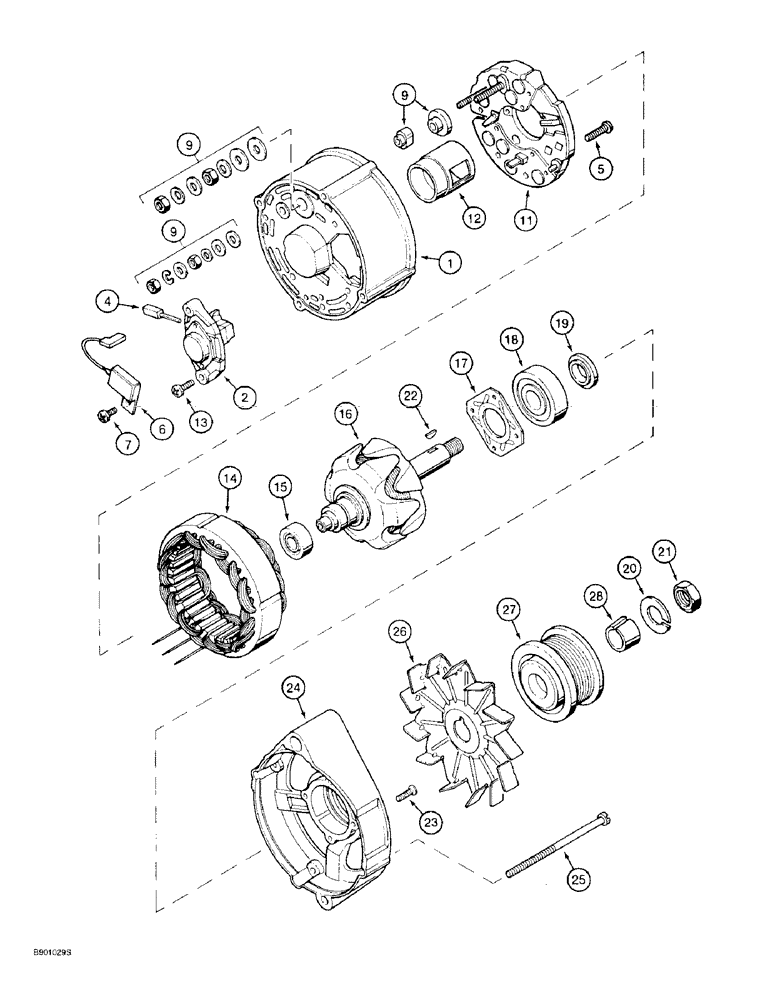 Схема запчастей Case 590SL - (4-06) - ALTERNATOR (04) - ELECTRICAL SYSTEMS