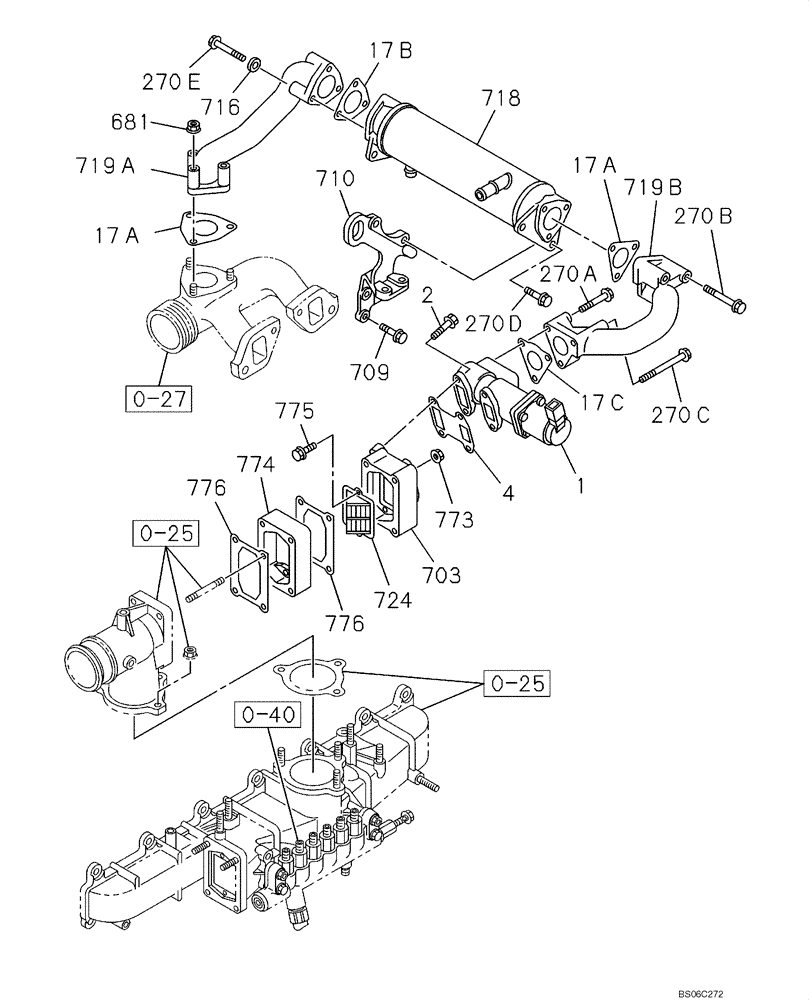 Схема запчастей Case CX350B - (02-33) - EXHAUST GAS RECIRCULATION SYSTEM (02) - ENGINE