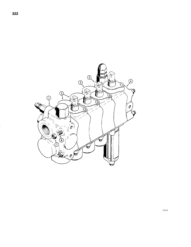 Схема запчастей Case 480C - (322) - THREE-POINT HITCH CONTROL VALVE (35) - HYDRAULIC SYSTEMS