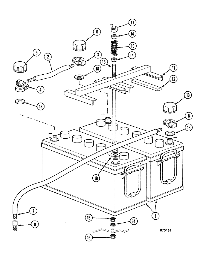 Схема запчастей Case 688C - (4-42) - BATTERIES (06) - ELECTRICAL SYSTEMS