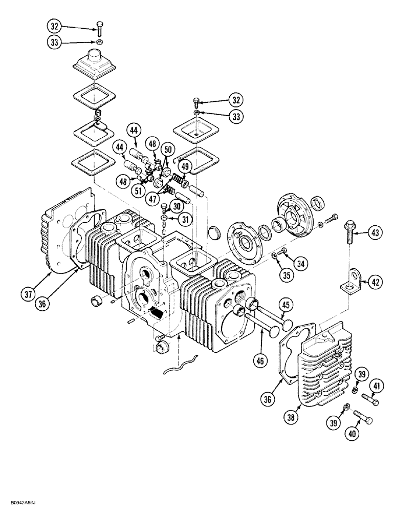 Схема запчастей Case 1818 - (2-40) - CYLINDER BLOCK, GASOLINE MODELS (02) - ENGINE