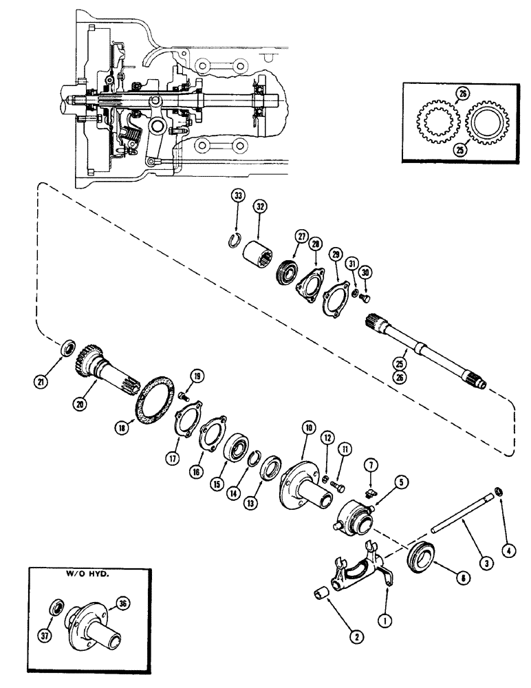 Схема запчастей Case 480CK - (081A) - CLUTCH SHAFT 