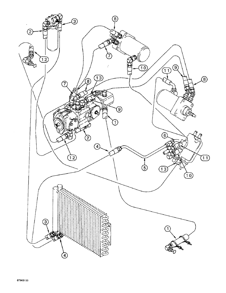 Схема запчастей Case 1825B - (1B-4) - HYDROSTATIC DRIVE HYDRAULICS, NORTH AMERICA (00) - PICTORIAL INDEX