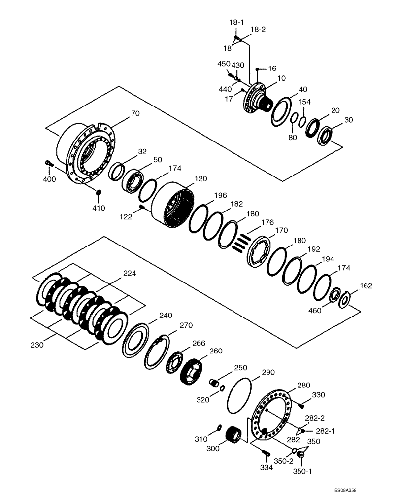 Схема запчастей Case 1221E - (06-30[01]) - AXLE - FRONT / REAR - HUB CARRIER (87700464) (5) (06) - POWER TRAIN