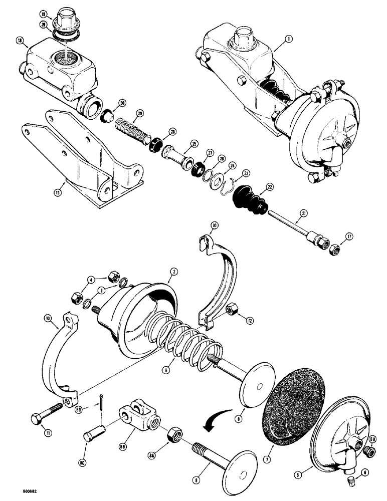 Схема запчастей Case 780 - (264) - BRAKE SYSTEM, BRAKE MASTER CYLINDER (07) - BRAKES