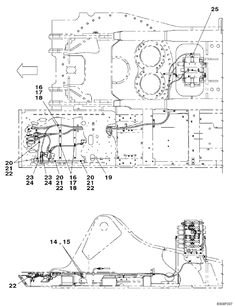 Схема запчастей Case CX700B - (08-68D) - PLUG (08) - HYDRAULICS