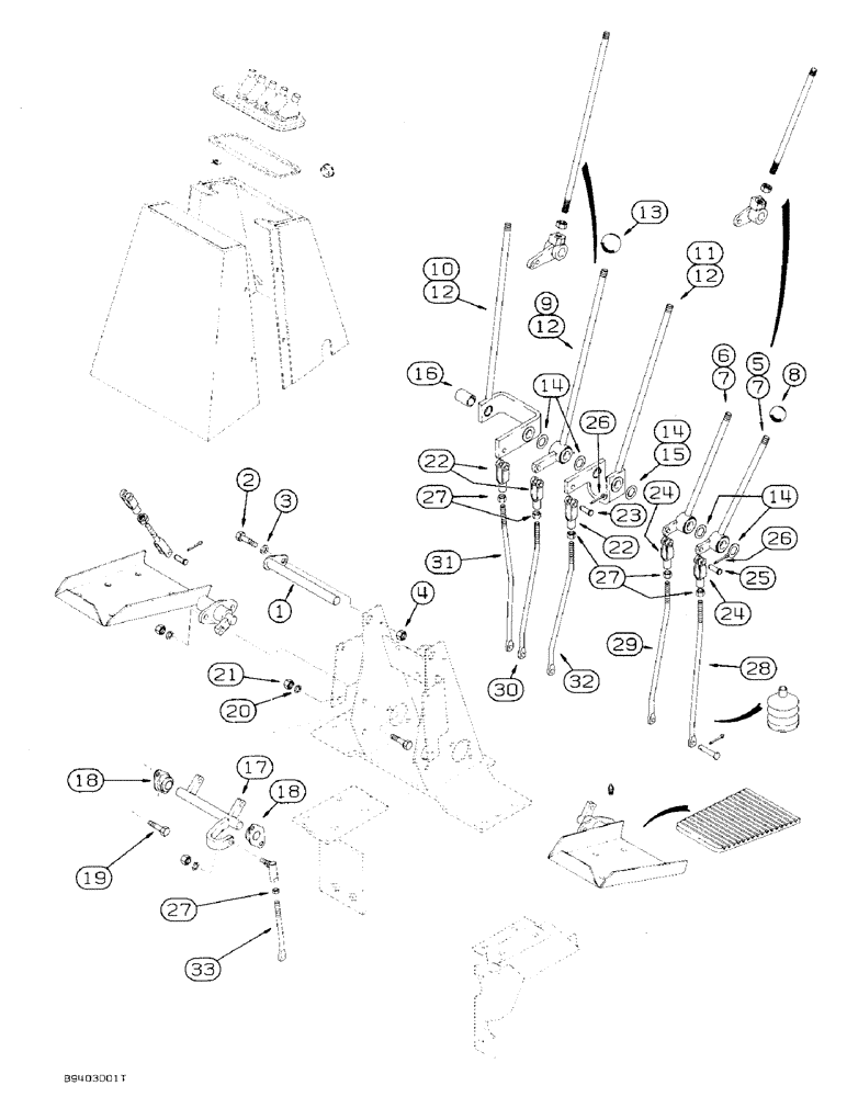 Схема запчастей Case 580SK - (9-022) - BACKHOE CONTROLS WITH FOOT SWING, WITH NON-EXTENDABLE DIPPER (09) - CHASSIS/ATTACHMENTS